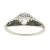 Image 7 : Antique Art Deco Platinum European Diamond Solitaire w/ Filigree Engagement Ring