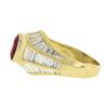 Image 5 : 18K Yellow Gold 3.85 ctw GIA Burma No Heat Ruby Baguette Cut Diamond Cocktail Ri