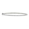 Image 4 : 14k White Gold 6.7" 1.25 ctw Round Prong Diamond Stack Hinged Open Bangle Bracel