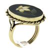 Image 1 : Handmade 14K Gold Natural Stone Pietra Dura Flower Mosaic Twisted Wire Ring