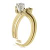 Image 6 : 14K Gold 0.40 ctw Round Brilliant Diamond Engagement Ring & Band Fit Together Se