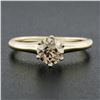 Image 3 : Antique 14k TT Gold .80 ctw GIA Old Cut Pinkish Brown Diamond Engagement Ring