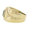 Image 6 : Estate 14k Yellow Gold 1.56 ctw Green Emerald & Channel Set Diamond Wide Band Ri