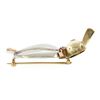 Image 5 : Retro Solid 14K Tri Gold 3D Duck Bird Pin Brooch w/ 0.20 ctw Round Brilliant Rub