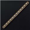 Image 6 : Antique Krementz 14k Gold 1.30 ctw Old Sapphire Natural Pearl Long Bar Pin Brooc