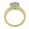 Image 2 : Vintage 18k TT Gold 0.80 ctw Round Cut Prong Fiery Diamond Flower Cluster Ring