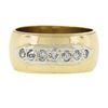 Image 4 : Vintage 14k Two Tone Gold Polished Wide Band Ring w/ 0.25 ctw Pave Line Diamond