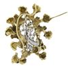 Image 4 : Vintage 14k TT Gold 3.50 ctw Diamond Textured Freeform Open Work Brooch Pin