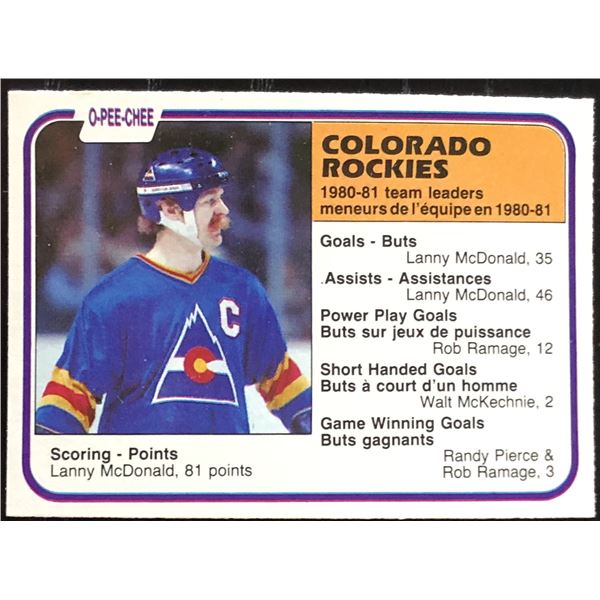 1981-82 O-PEE-CHEE LANNY McDONALD (HOF)