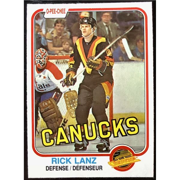 1981-82 O-PEE-CHEE RICK LANZ ROOKIE CARD