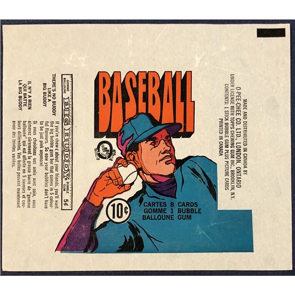 1972 O-PEE-CHEE BASEBALL WRAPPER
