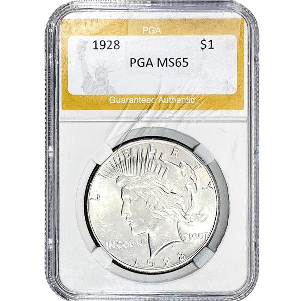 1928 Silver Peace Dollar PGA MS65