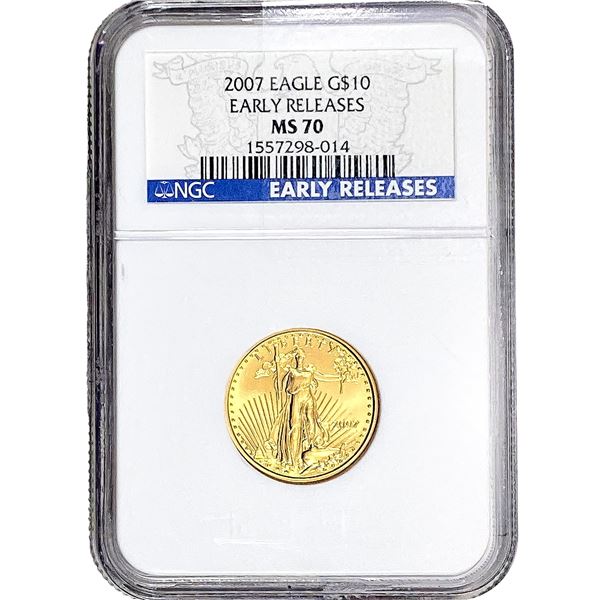 2007 1/4 OZ Gold Eagle $10 NGC MS70