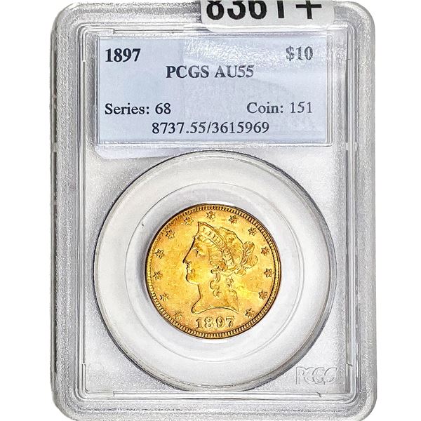 1897 $10 Gold Eagle PCGS AU55