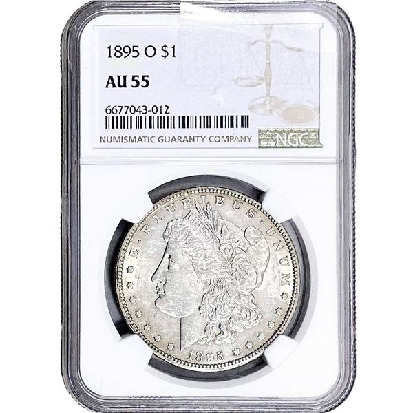 1895-O Morgan Silver Dollar NGC AU55