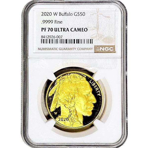 2020-W 1 OZ Gold Buffalo $50 NGC PF70 Ultra Cameo
