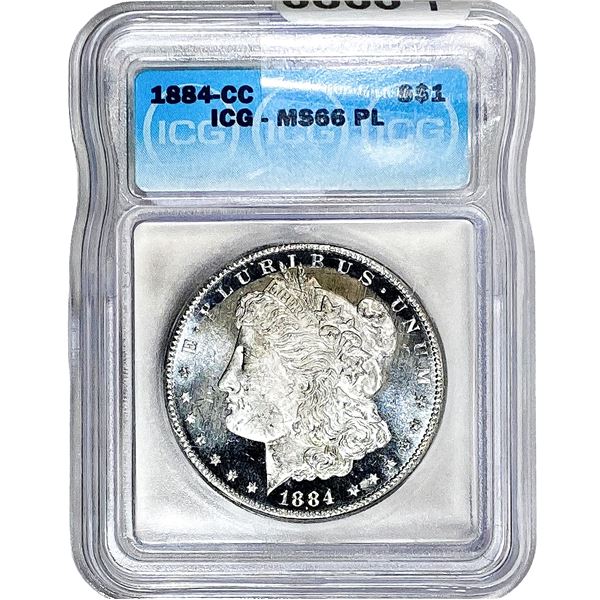 1884-CC Morgan Silver Dollar ICG MS66 PL