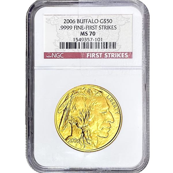 2006 1 OZ Gold Buffalo $50 NGC MS70