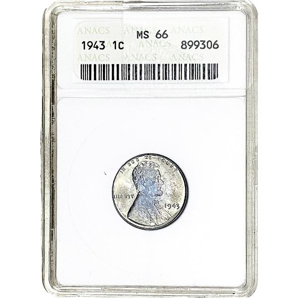 1943 Wheat Cent ANACS MS66