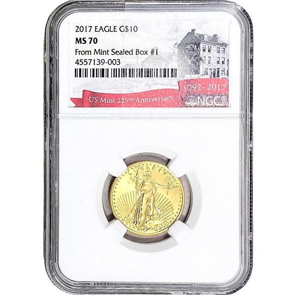 2017 1/4 OZ Gold Eagle $10 NGC MS70