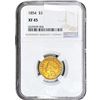 Image 1 : 1854 .1454 OZ Gold $3 NGC XF45