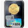 Image 2 : 2017-W 1 OZ Burnished Gold Eagle $50 NGC MS70