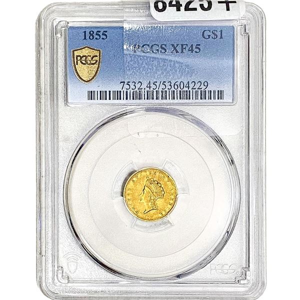 1865 Rare Gold Dollar PCGS XF45