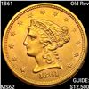 Image 1 : 1861 Old Rev $2.50 Gold Quarter Eagle UNCIRCULATED