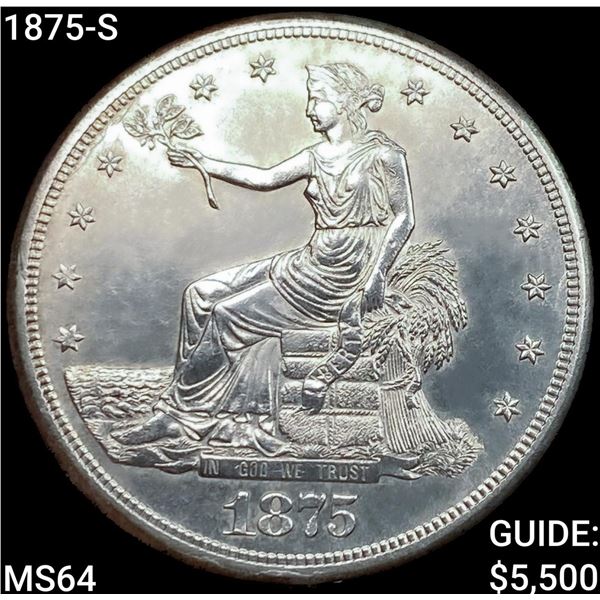 1875-S Silver Trade Dollar CHOICE BU