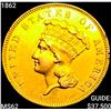 Image 1 : 1862 $3 Gold Piece UNCIRCULATED