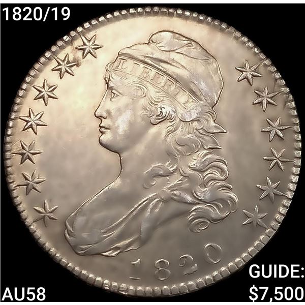 1820/19 Capped Bust Half Dollar CHOICE AU