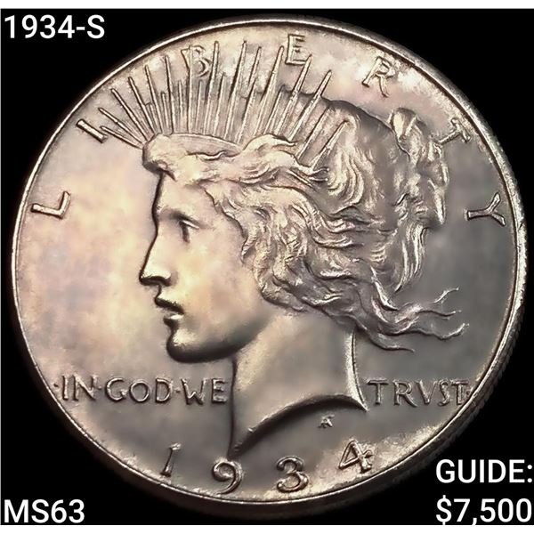 1934-S Silver Peace Dollar CHOICE BU