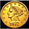 Image 1 : 1851 $2.50 Gold Quarter Eagle