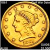 1861 Civil War Date $2.50 Gold Quarter Eagle CHOICE AU