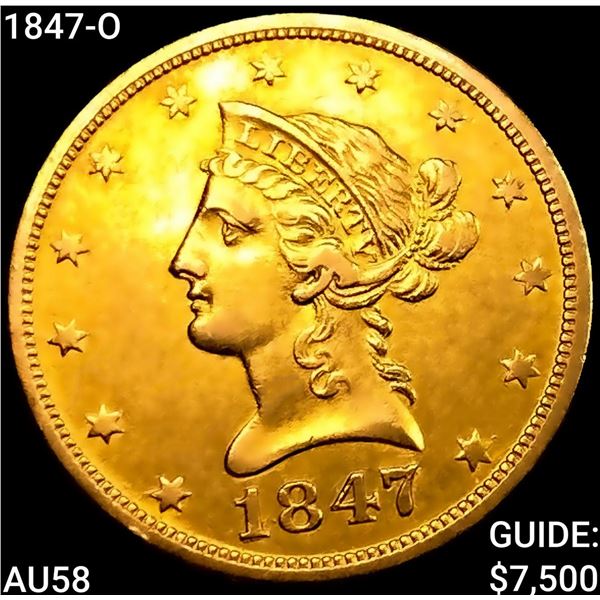 1847-O $10 Gold Eagle CHOICE AU