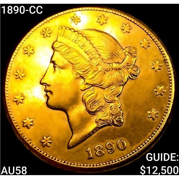 1890-CC $20 Gold Double Eagle CHOICE AU