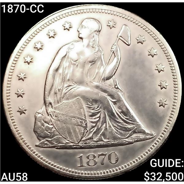 1870-CC Seated Liberty Dollar CHOICE AU