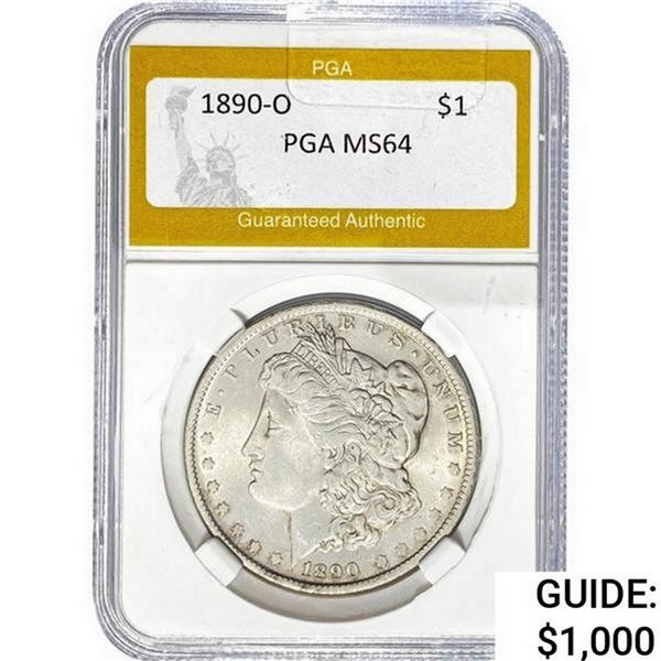 1890-O Morgan Silver Dollar PGA MS64