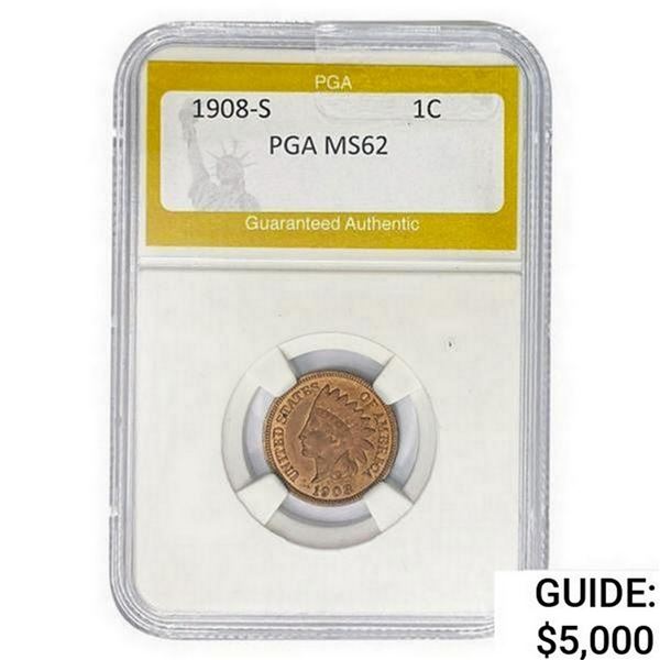 1908-S Indian Head Cent PGA MS62