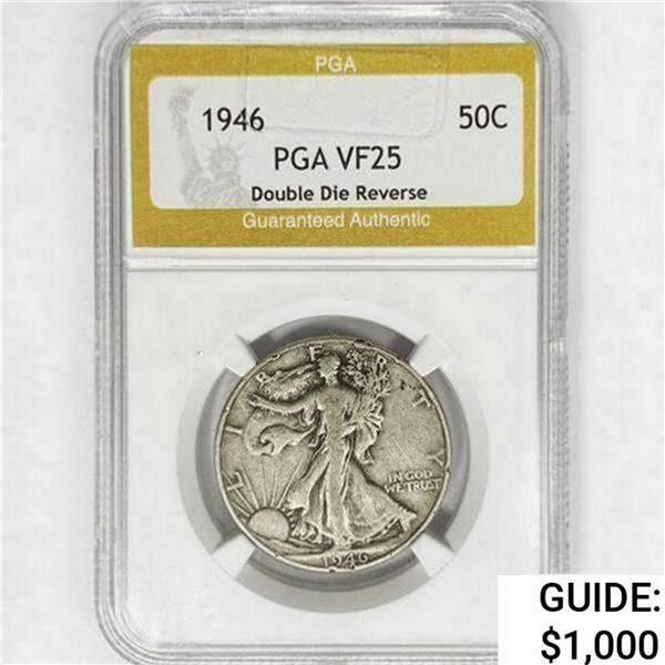 1946 Walking Liberty Half Dollar PGA VF25 DDR