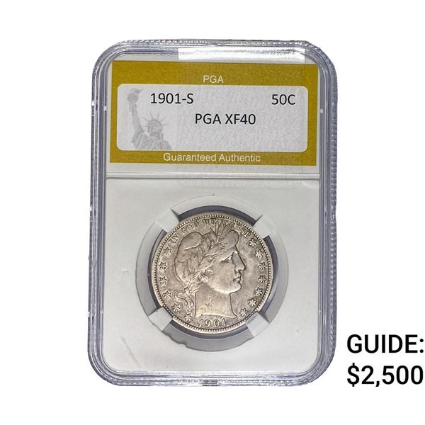 1901-S Barber Half Dollar PGA XF40
