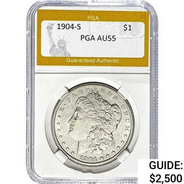 1904-S Morgan Silver Dollar PGA AU55