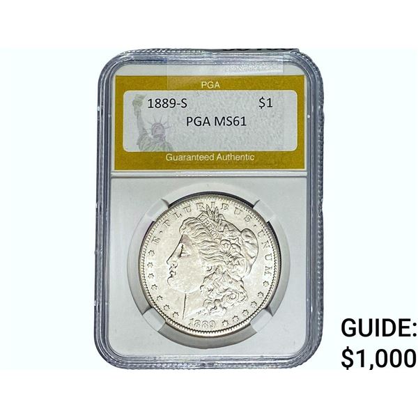 1889-S Morgan Silver Dollar PGA MS61