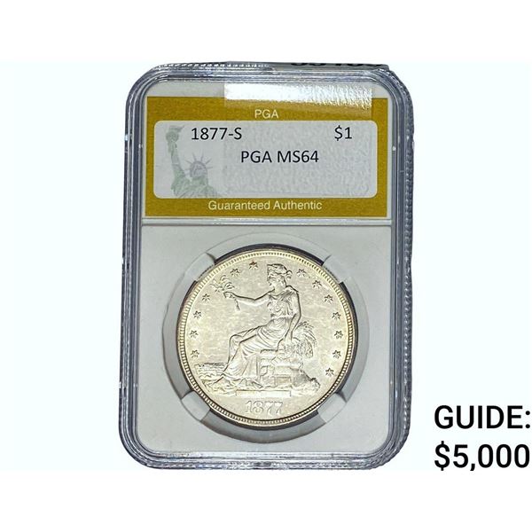 1877-S Silver Trade Dollar PGA MS64