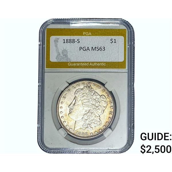 1888-S Morgan Silver Dollar PGA MS63