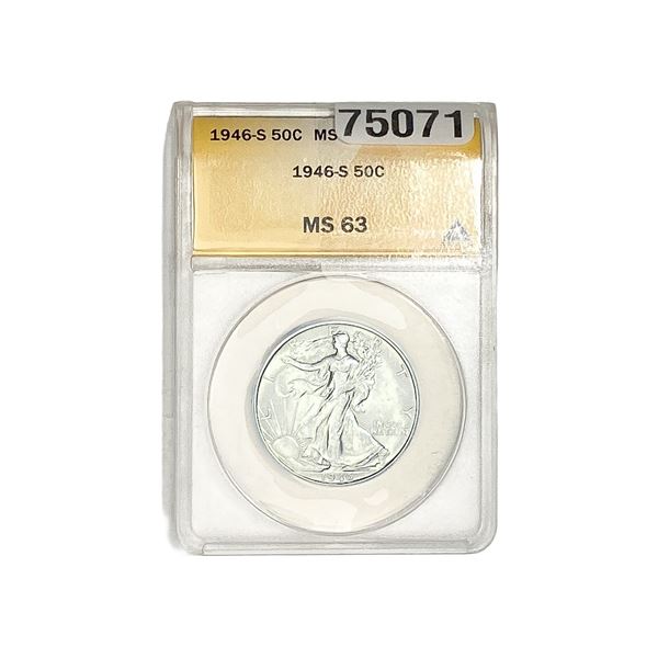 1946-S Walking Liberty Half Dollar ANACS MS63