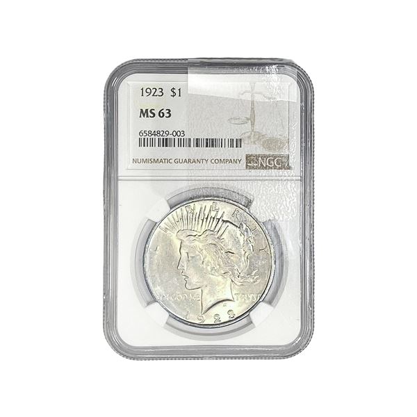 1923 Silver Peace Dollar NGC MS63