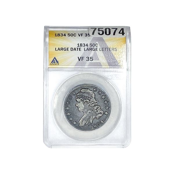 1834 Capped Bust Half Dollar ANACS VF35