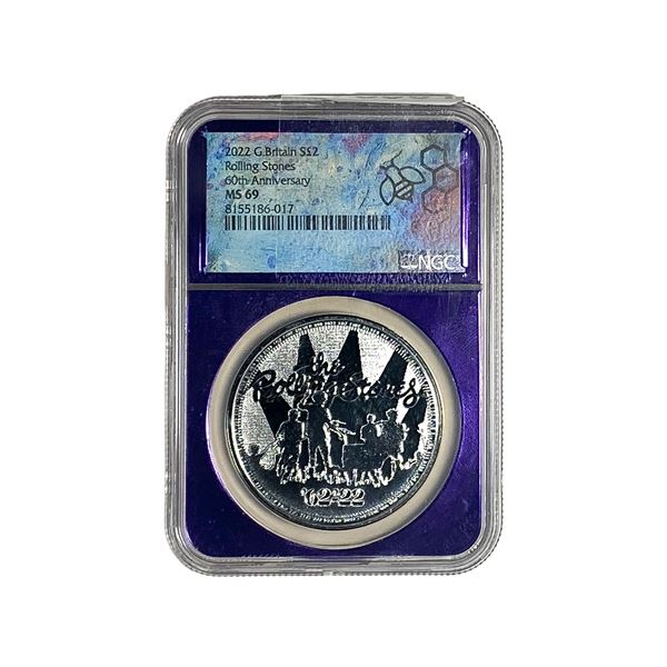 2022 SÂ£2 G.Britain Rolling Stones 60th Anniv-First Releases NGC MS69