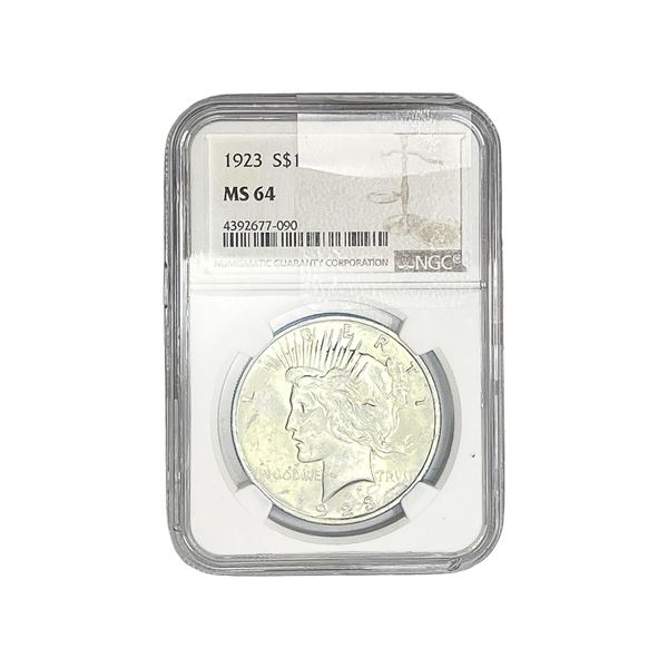 1923 Silver Peace Dollar NGC MS64